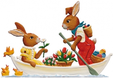 Bunny couple in boat