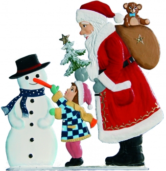 Nikolaus mit Kind und Schneemann