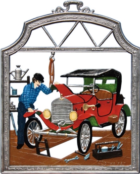 Pewter picture car mechanic