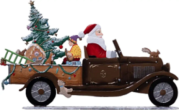 Santa Claus in a pickup truck