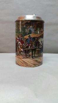 Beerstein with pewter cover 0.5 l